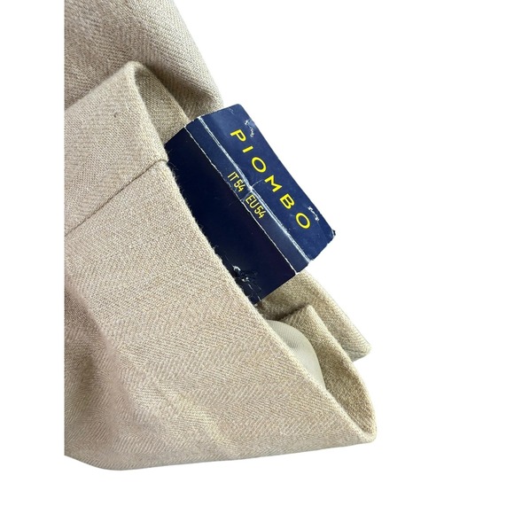 Piombo Blazer Mens 54 IT Beige Cotton Linen Two Button Sport‎ Coat Lightweight - Picture 2 of 9